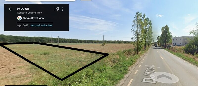 Ganeasa, de vanzare 2700 mp teren intravilan, 6.900 mp teren extravilan.
